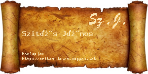Szitás János névjegykártya