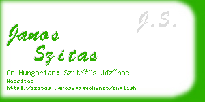 janos szitas business card